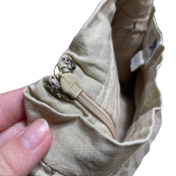 Anthropologie Linen Blend Skirt 6 Edme Esyllte Metallic Scalloped Tulip Gold - Picture 9 of 12